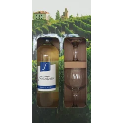 FRESCHELLO Bianco belo vino + 2 čaše 0,75l