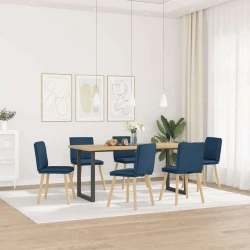 Blagovaonske stolice od tkanine 6 kom plave