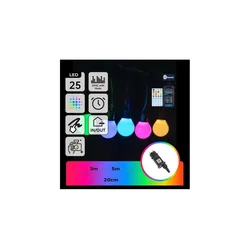 Aigostar - LED RGBICW Pametna spoljna girlanda MESH 25x LED 5 m IP44 + daljinski upravljač