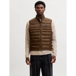 JACK & JONES Brezrokavnik JJEKINGSLEY rjava