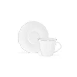 Madame Coco Set šolja za kafu sa tacnama Vela, 6 komada, 90ml, Beli