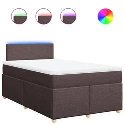 vidaXL vidaXL Box spring postelja z vzmetnico temno rjava 120x190 cm blago, (21304386)