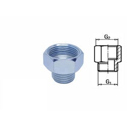 Bojlerski nipli redukcija 3/8-1/2(S-U), 27x23x24 mm