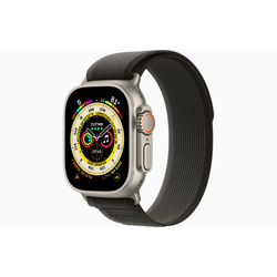 Apple Watch Ultra (GPS + Cellular) 49mm Titanium Case with Black/Gray Trail Loop - M/L - Titanium