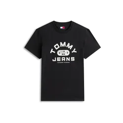 Tommy Jeans Majica GYM  črna / bela