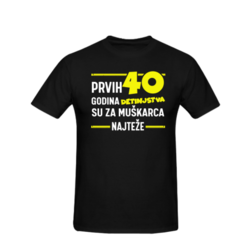 Muška majica Prvih 40 godina detinjstva cs3606, Crna