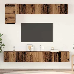 Set TV komoda Zidne 5 pcs Staro drvo Konstruirano drvo