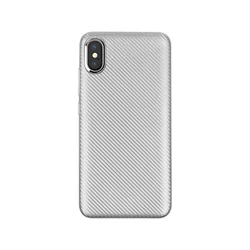 Maska Carbon fiber za iPhone XS Max, Srebrna