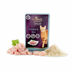 NUEVO Sosić za sterilisane mačke sa ukusom piletine i pirinča 85g