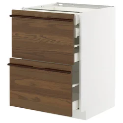 METOD / MAXIMERA Pod.orm.2front/2dnj/1srd/1vis.fiok, bela/Stensta tamnobraon jasenov furnir, 60x60 cm