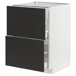 METOD / MAXIMERA Pod.element, 2fronta/2vis.fioke, bela/Nickebo boja antracita, mat, 60x60 cm
