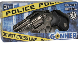 Alltoys Policijski revolver kovinski srebrni kovinski 8 nabojev