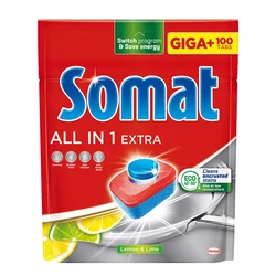 Somat Tablete za pranje posuđa All in 1 Extra, Limun i limeta, 100 komada