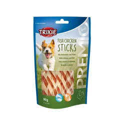 TRIXIE Poslastica za pse - riblji i pileći štapići 80g