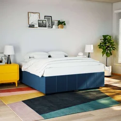 Okvir za krevet bez madraca plavi 200x200 cm od tkanine