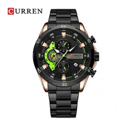 Curren 8402 black muški sat sa metalnom narukvicom