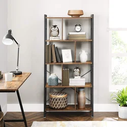 Songmics Knjižna omara 4-nadstropna 1545x74x30 cm rjava