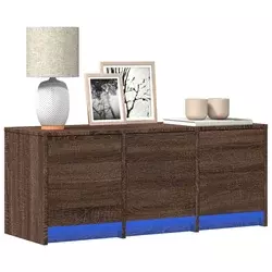 TV ormarić s LED svjetlima boja hrasta 97x34x40 cm drveni