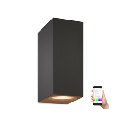 WiZ -LED RGBW prigušiva zidna svetiljka UP&DOWN 2xGU10/4,7W/230V crna Wi-Fi