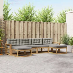 Set vanjskih sofa s jastukom 6 pcs Bijela i svjetlosiva