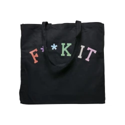 Canvas bag Fuck It Oversize black