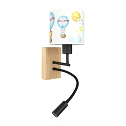 Brilagi - LED Flex. svetiljka BOBO WOOD 1xE27/25W/230V + LED/3W hrast/crna/bela/životinje