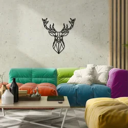 Atelier Del Sofa Zidna dekoracija Deer 2, 60x65 cm, 1.2mm, Crna