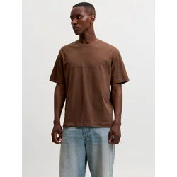 JACK & JONES Majica JJEStar rjava/črna