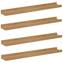 Vidaxl Stenska polica 4 szt. Rjava 60 x 9 x 3 cm Konstruiran les