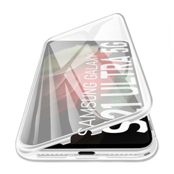 Magnetna Full-body maska Stronghold za Samsung Galaxy S21 Ultra - srebrna