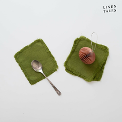 Zeleni podstavki za kozarce v kompletu 4 ks – Linen Tales