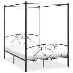 Okvir za krevet s nadstrešnicom sivi metalni 160 x 200 cm