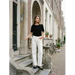Sinsay - Pletena bluza sa viskozom - crno