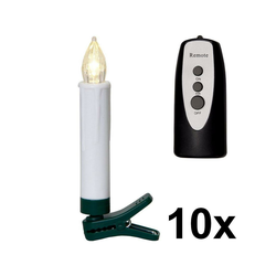 Eglo 410003 - Komplet 10x LED lampica za božićnu jelku 1xLED/0,06W/1xAA IP44 + daljinski upravljač
