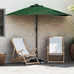 Vrtni suncobran Zelena 294 x 150 x 224 cm Poliester i čelik