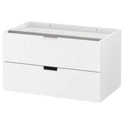 NORDLI Modularni predalnik, 2 predala, bela, 80x45 cm
