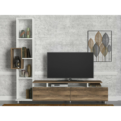Hanah Home HANAH HOME Tulip - White, Walnut TV omarica, (21268005)