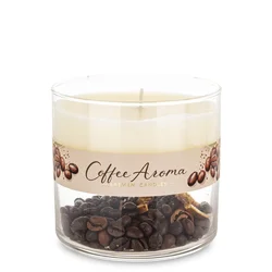Aroma sveča Pl Duo Coffee, kozarec, majhna kremasta, 9x10x10cm