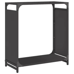 Vidaxl Stojalo za drva črno 60x28x65 cm hladno valjano jeklo