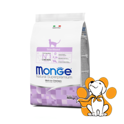 Monge Natural Superpremium Sterilised Cat Chicken 400g, Sa Smanjnim Udelom Masti