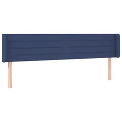 Vidaxl Vzglavje z ušesi modro 203x16x78/88 cm blago