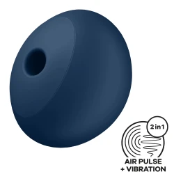 Satisfyer Air Power 4 vibrator z vakuumskimi valovi temno modra