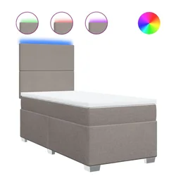 Vidaxl Box spring postelja z vzmetnico taupe 90x200 cm blago