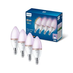 Komplet 4x LED RGB prigušiva sijalica Philips SMART C37 E14/5W/230V 2200-6500K