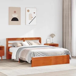 Krevetna konstrukcija 2 pcs Vosak smeđa Čvrsto borovo drvo