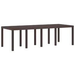 Vidaxl Vrtna miza Rjava 250 x 100 x 73 cm poli ratan