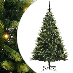 Umjetno savitljivo božićno drvce s 300 LED dioda Zelena 210 cm