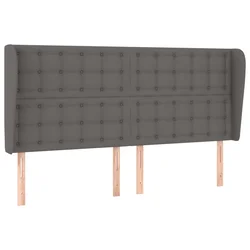 Uzglavlje s ušima sivo 183x23x118/128 cm od umjetne kože