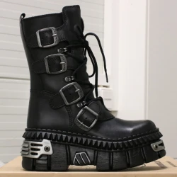 Škornji NEW ROCK - CRUST NEGRO, TOWER CASCO NEGRO - M.WALL1473-S9