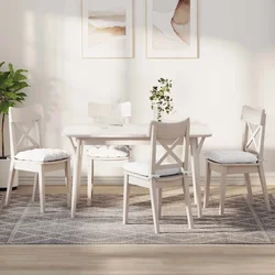 Jastučići za sjedenje 4 pcs Bijelo 40 x 40 x 6 cm tkanina